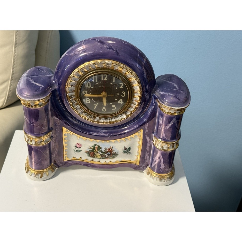 Vintage Electric Sessions Mantle Clock. By American Beauti-Lamp W/22K Gold Trim!